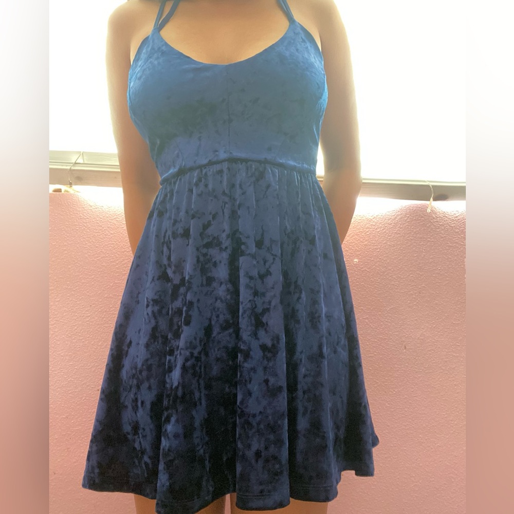 Womens Forever 21 Blue Velvet Dress size small